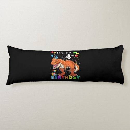 4th Birthday Gifts Kids Boys Dino T Rex Dinosaur Body Pillow