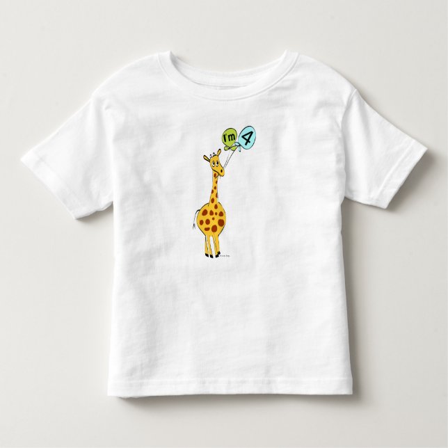 4th Birthday Giraffe Toddler T-shirt (Front)