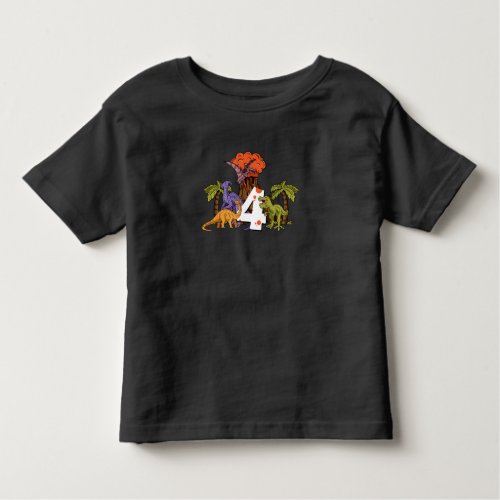 4th birthday girl boy Dino Dinosaurs  4 years old Toddler T_shirt
