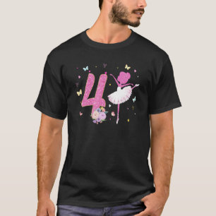 4th Birthday Girl Outfit Ballerina Dancer Ballet T T-Shirt