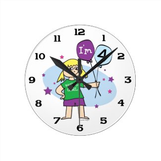 4th Birthday wall clock