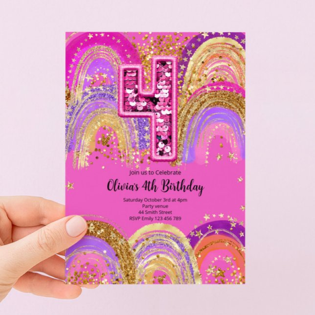 4th Birthday Girls Invitation (Creator Uploaded)