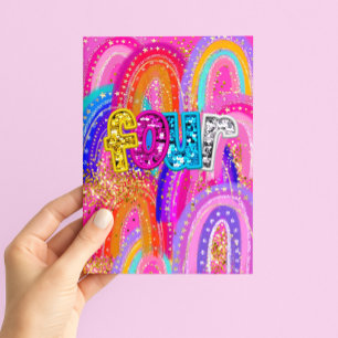 4th Birthday Happy Birthday Girls Card
