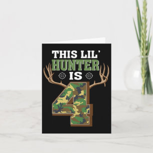 4th Birthday Hunting Deer 4 Year Old Hunter 1  Card