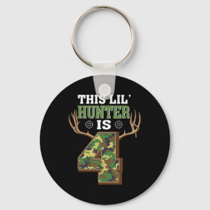 4th Birthday Hunting Deer 4 Year Old Hunter Keychain