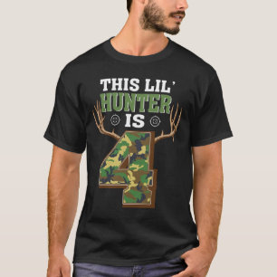 4th Birthday Hunting Deer 4 Year Old Hunter T-Shirt