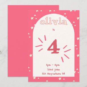 4th Birthday Invitation girl