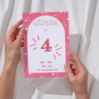 4th Birthday Invitation girl