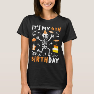 4th birthday kids funny skeleton 4th birthday T-Shirt