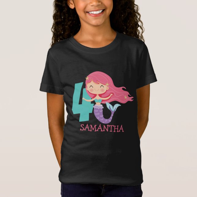 4th birthday  mermaid T-Shirt (Front)