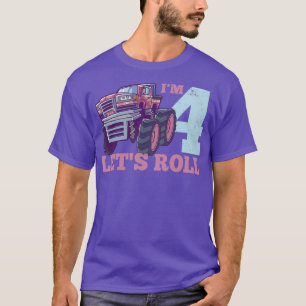 4th Birthday Monster Truck Four Years Old T-Shirt