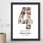 4th Birthday Number 4 Photo Collage Custom Picture Poster<br><div class="desc">Celebrate your little one's milestone 4th birthday with this personalized number 4 photo collage poster. This customizable gift is a perfect way to display precious memories from your baby's fourth year. The poster features a collage of photos capturing those special moments, and it can be customized with your child's name...</div>