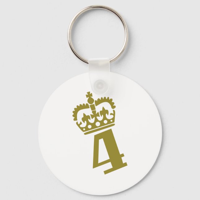 4th Birthday - Number – Four Keychain (Front)