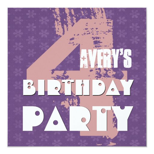 4 Year Old Birthday Party Invitations 8