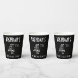 [ Thumbnail: 4th Birthday Party: Art Deco Style + Custom Name Paper Cups ]