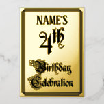 [ Thumbnail: 4th Birthday Party — Elegant Script + Custom Name Invitation ]