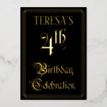 [ Thumbnail: 4th Birthday Party — Fancy Script & Custom Name Invitation ]