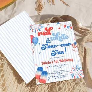 4th Birthday Party Invitation - 4th of July