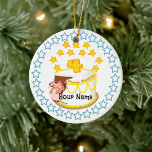 4th Birthday Party Mouse Birthday ornaments