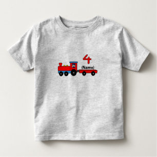 4th Birthday Personalized Train T-Shirt
