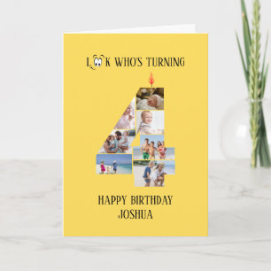 4th Birthday Photo Card