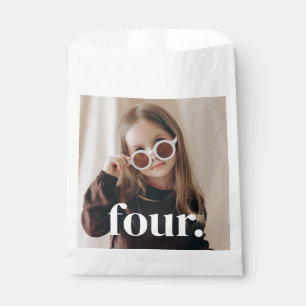 4th Birthday Photo - four Favor Bag
