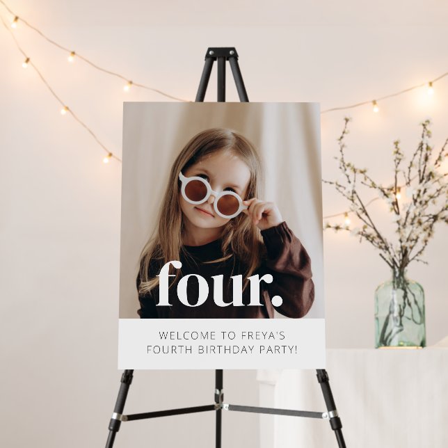 4th Birthday Photo Welcome Sign (In Situ (Stand))