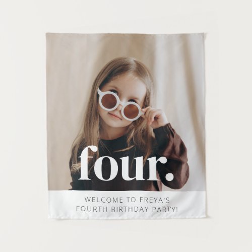 4th Birthday Photo Welcome Sign