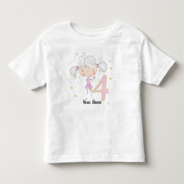 4th Birthday Pink Princess Toddler T-shirt (Front)