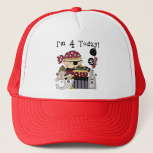 4th Birthday Pirate Tshirts and Gifts Trucker Hat