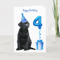 4th Birthday Puppy Theme- Cute Dog Blue Boy Pawty