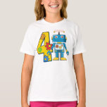 4th Birthday Robot Toddler T-shirt