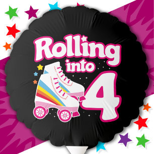 4th Birthday Roller Skating 4 Years Old Skate Balloon