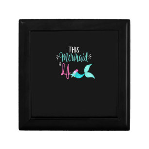 4th Birthday Shirt Mermaid Girl Party Cute THIS ME Gift Box