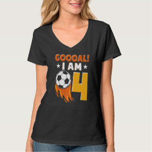4th Birthday Soccer Themed Birthday Party 4 Years  T-Shirt