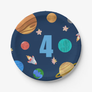 4th Birthday Solar System Planets Paper Plates