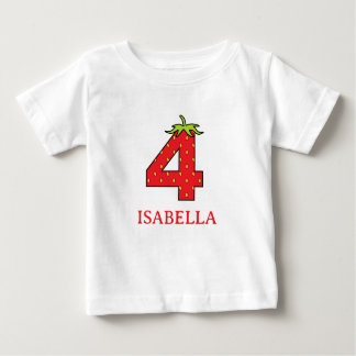 4th Birthday strawberry theme Party Baby T-Shirt
