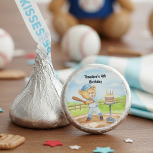 4th Birthday Tee Ball Teddy Bear Baseball Hershey®'s Kisses®