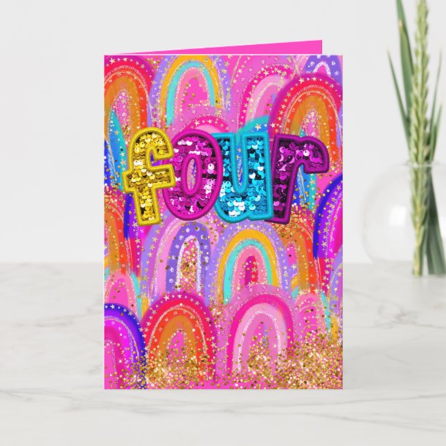 4th Birthday Thank You Card (Front)