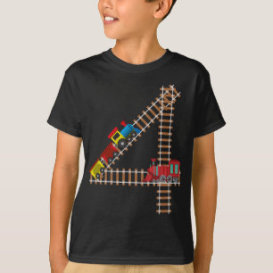 4th Birthday Train 4 Year Old Boys Kids Gift T-Shirt