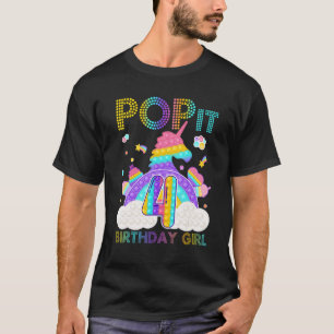 4th Birthday Unicorn Fidget Pop It Birthday Girl 4 T-Shirt