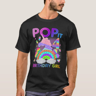 4Th Birthday Unicorn Fidget Pop It Birthday Girl 4 T-Shirt