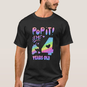 4Th Birthday Unicorn Fidget Pop It Birthday Girl K T-Shirt