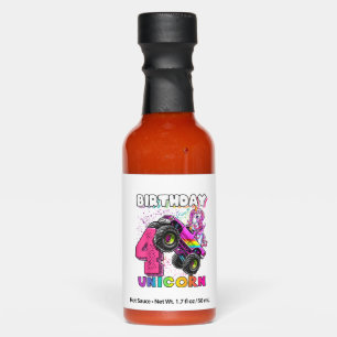 4th Birthday Unicorn Monster Truck Birthday Party  Hot Sauces