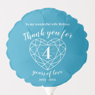 4th blue topaz wedding anniversary custom thanks balloon