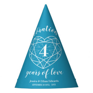 4th blue topaz wedding anniversary party hats