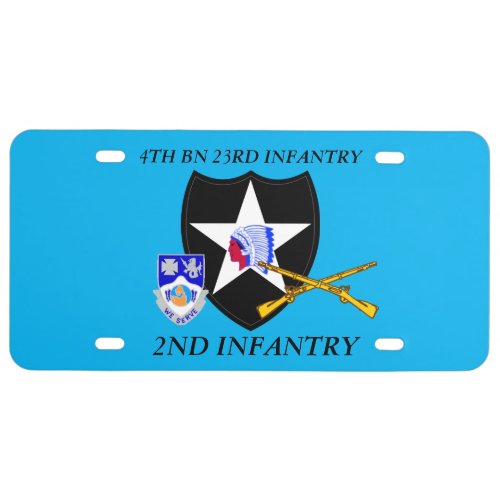 4TH BN 23RD INFANTRY 2ND INFANTRY LICENSE PLATE