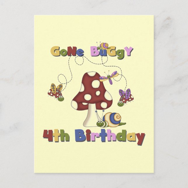 4th Bug Birthday Tshirts and Gifts Postcard (Front)