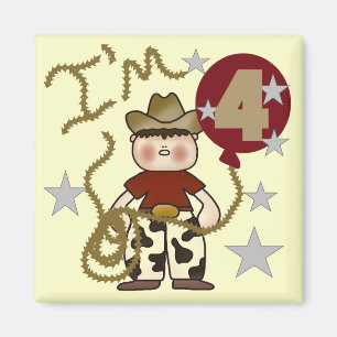 4th Cowboy Birthday Tshirts and Gifts Magnet