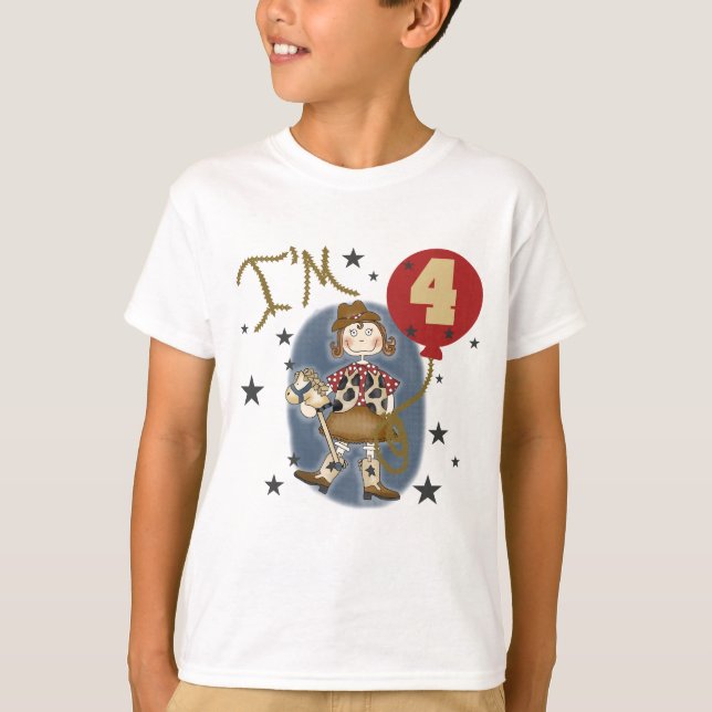 4th Cowgirl Birthday Tshirts and Gifts (Front)